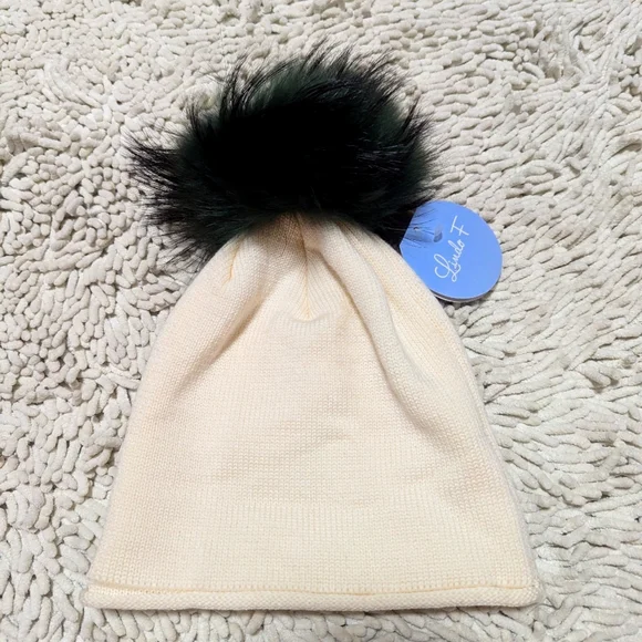 Lindo F Accessories Lindo F Cream Hat With Dark Green